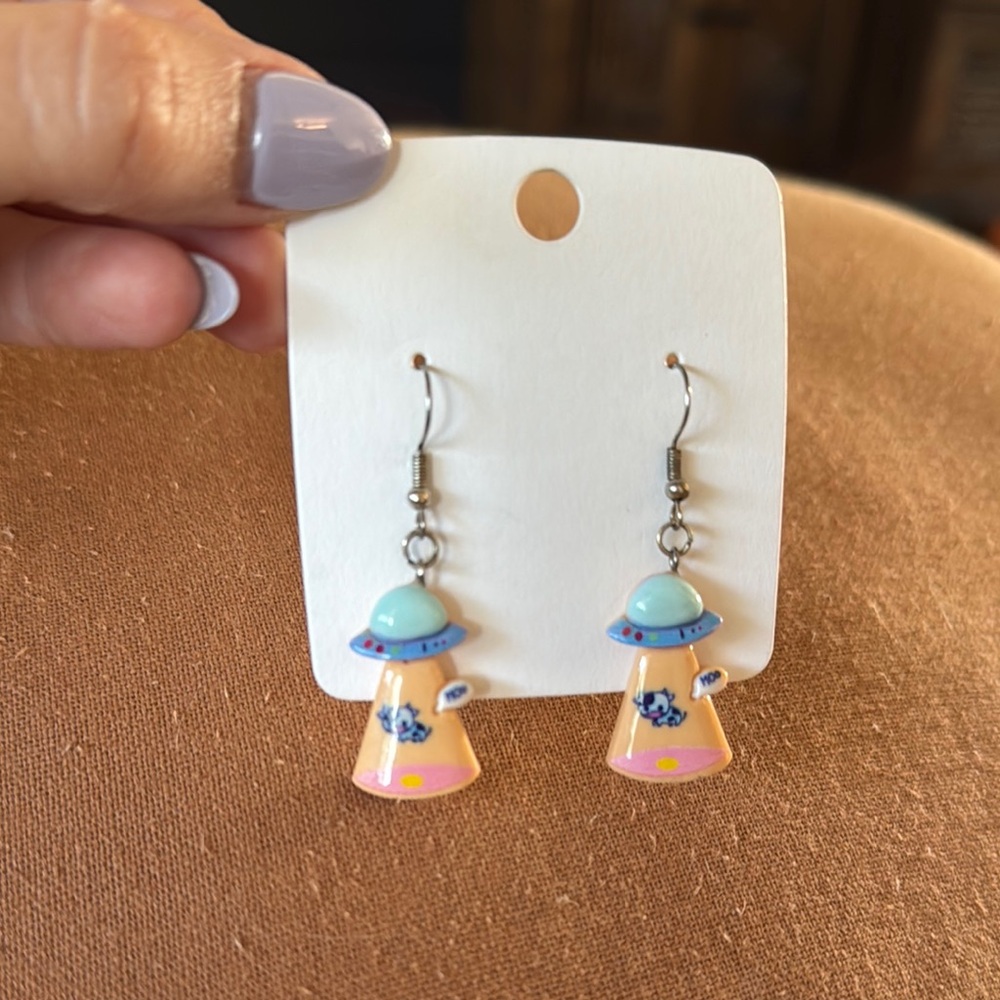 Colorful UFO Dangle Earrings